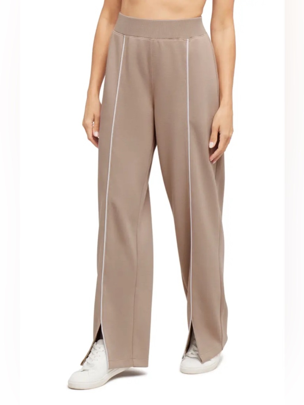 SPANX Airpique Straight Track Pants Beige Size Medium